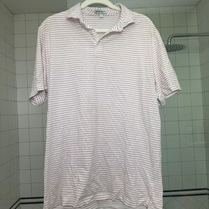 PETER MILLAR Albatross Stripe Cotton Blend Piqué Polo